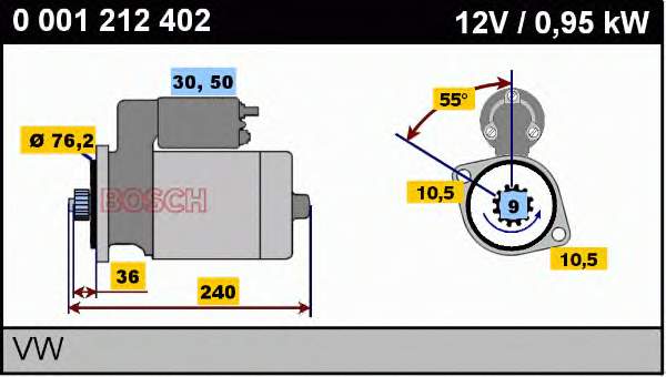 0001212402 Bosch motor de arranco