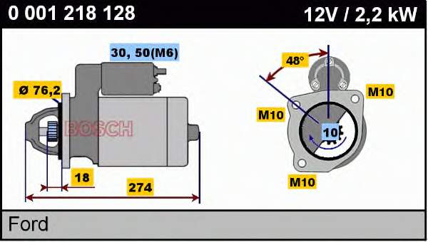 Купить 0001218128 Bosch Стартер