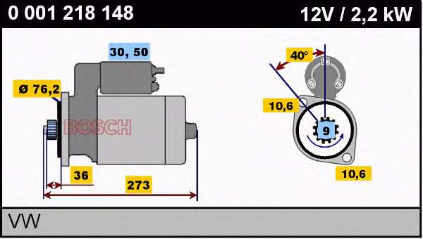 0001218148 Bosch motor de arranco