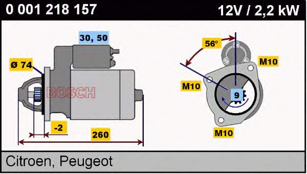 00005802CT Peugeot/Citroen motor de arranco