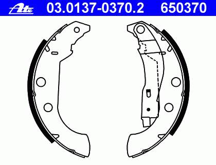 03.0137-0370.2 ATE sapatas do freio traseiras de tambor