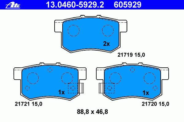 Sapatas do freio traseiras de disco Suzuki Swift 3 RS