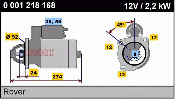 0001218168 Bosch motor de arranco