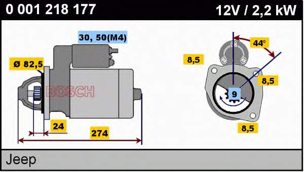 0001218177 Bosch motor de arranco