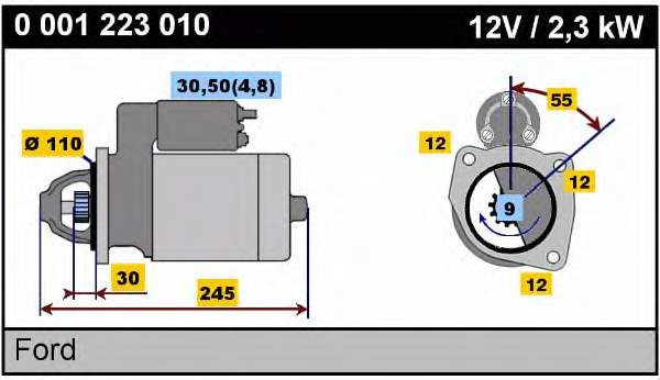 0001223010 Bosch motor de arranco