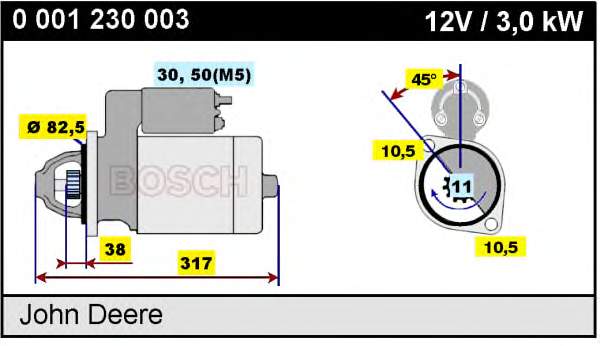 0001230003 Bosch motor de arranco