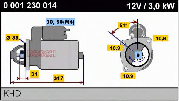 0001230014 Bosch motor de arranco