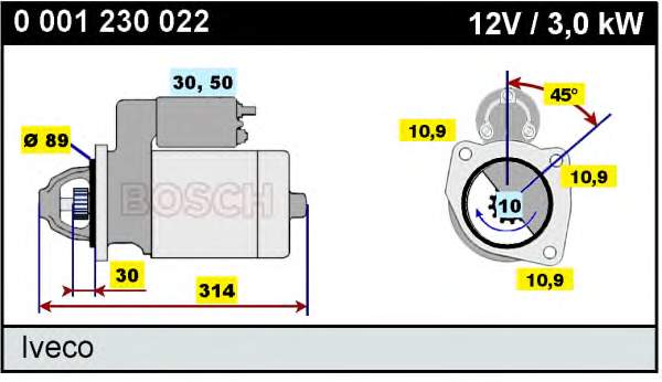 504163666 Iveco motor de arranco