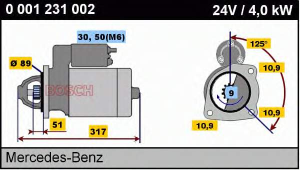 Motor de arranco para MERCEDES BENZ TRUCK TRUCK T2/LN1 (667, 668, 669, 670)