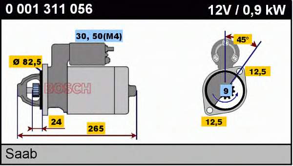 0001311056 Bosch motor de arranco