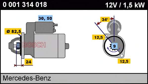 0001314018 Bosch motor de arranco