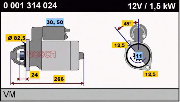 0001314024 Bosch motor de arranco