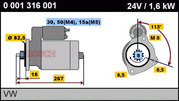 0001316001 Bosch motor de arranco