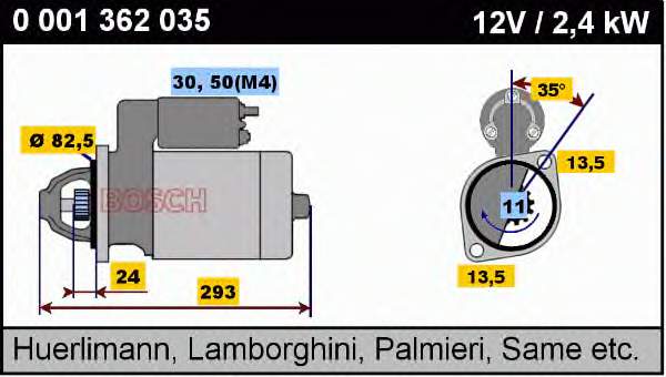 0001362035 Bosch motor de arranco