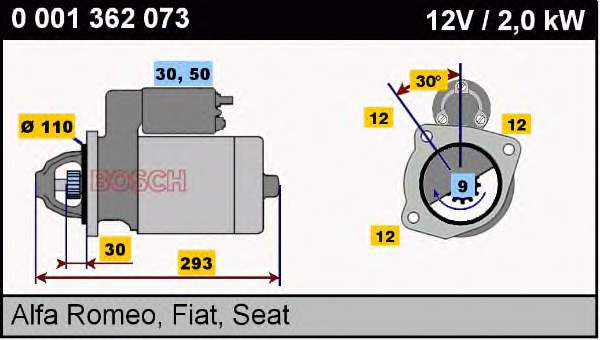 0001362073 Bosch motor de arranco