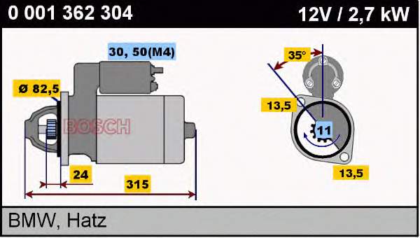 0001362304 Bosch motor de arranco