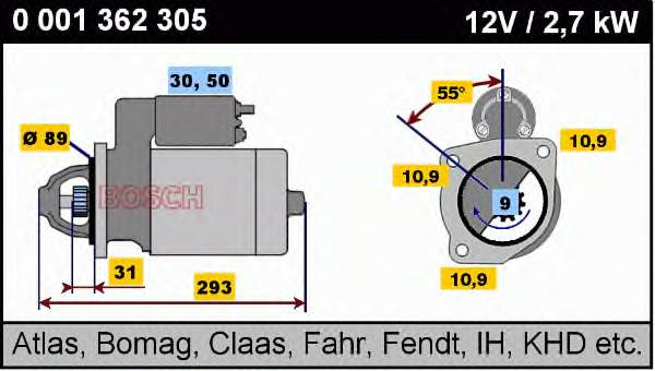 0 001 362 305 Bosch motor de arranco