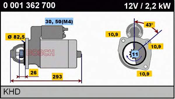 0001362700 Bosch motor de arranco