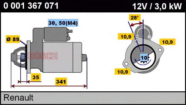 0001367071 Bosch motor de arranco