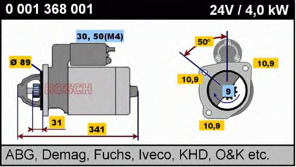 0001368001 Bosch motor de arranco