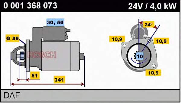 0001368073 Bosch motor de arranco