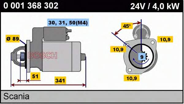 0001368302 Bosch motor de arranco