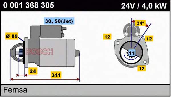 0001368305 Bosch motor de arranco