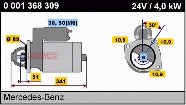 0001368309 Bosch motor de arranco