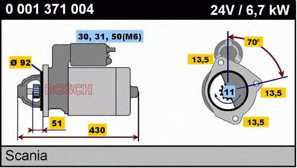 Motor de arranco 0001371004 Bosch