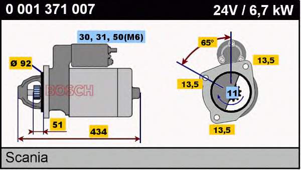 0.001.371.007 Bosch motor de arranco