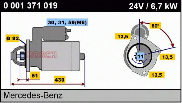 Motor de arranco 0001371019 Bosch