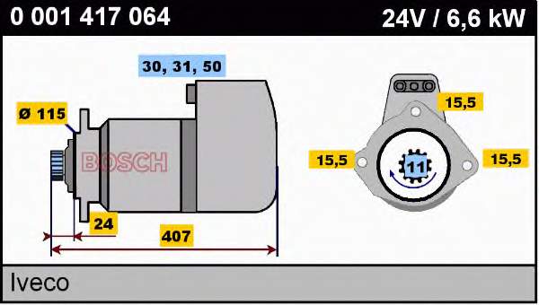 0001417064 Bosch motor de arranco
