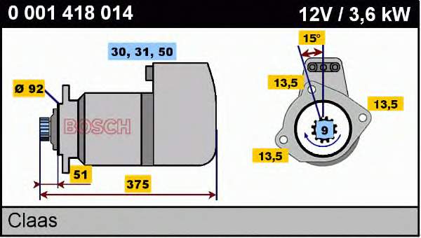 1516653 DAF motor de arranco