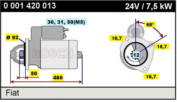 0001420001 Bosch motor de arranco