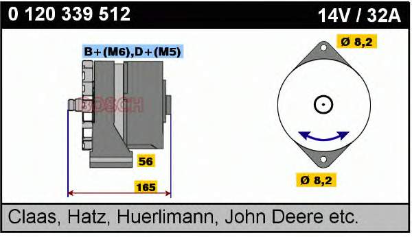 0120339512 Bosch gerador