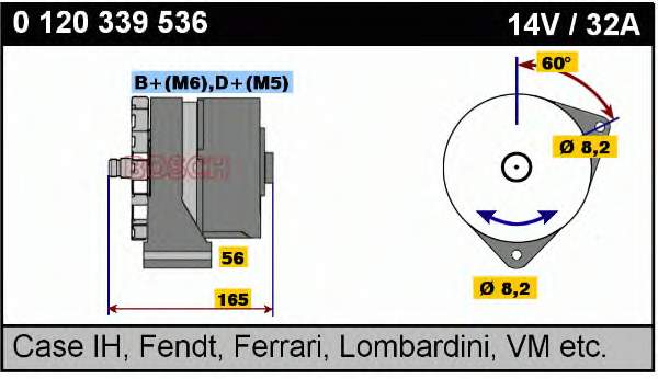 0120339536 Bosch gerador