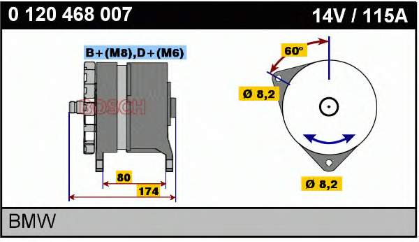 0120468007 Bosch gerador