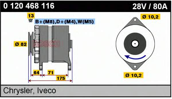 0120468116 Bosch gerador