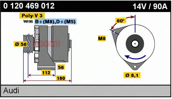 0120469012 Bosch gerador