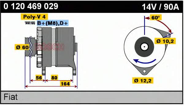 0120469029 Bosch gerador