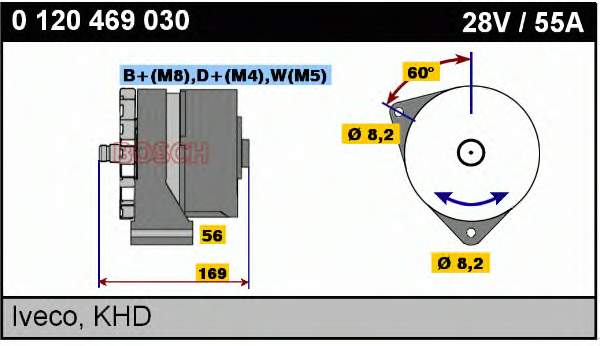 0120469030 Bosch gerador