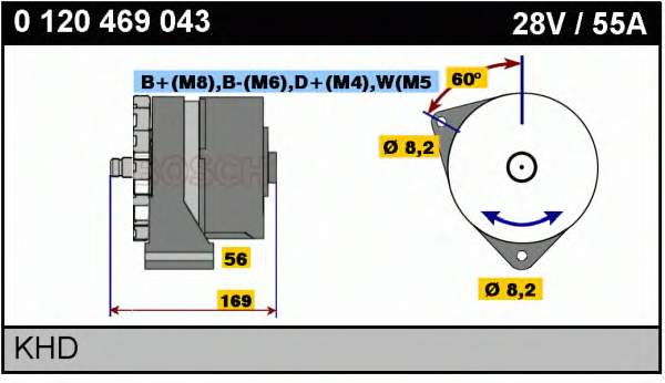 0120469043 Bosch gerador