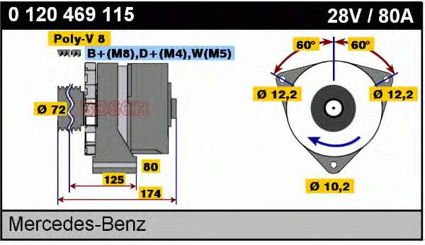 0120469115 Bosch gerador