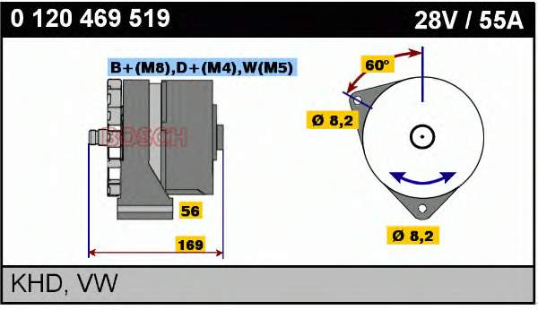 0120469519 Bosch gerador