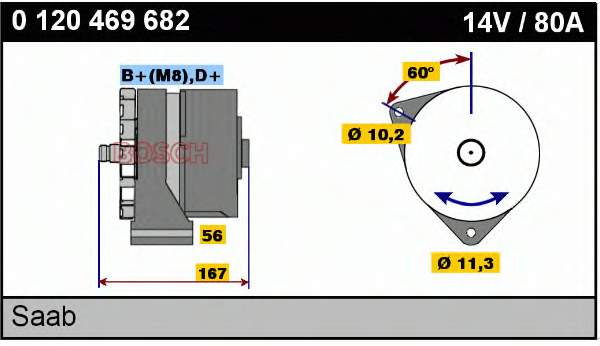 0120469682 Bosch gerador