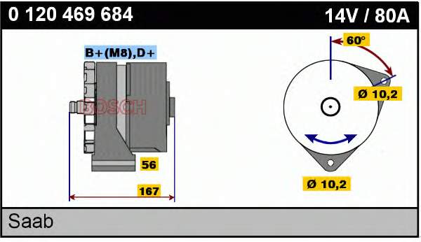 0120469684 Bosch gerador