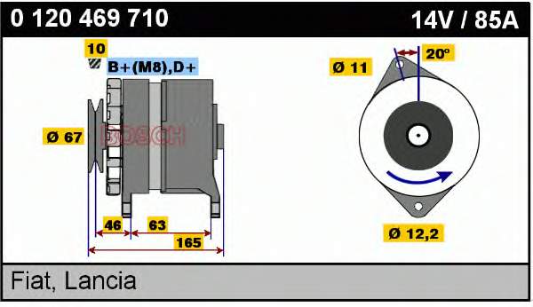 0120469710 Bosch gerador