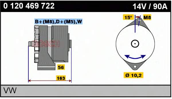 0120469722 Bosch gerador