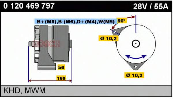 0120469797 Bosch gerador