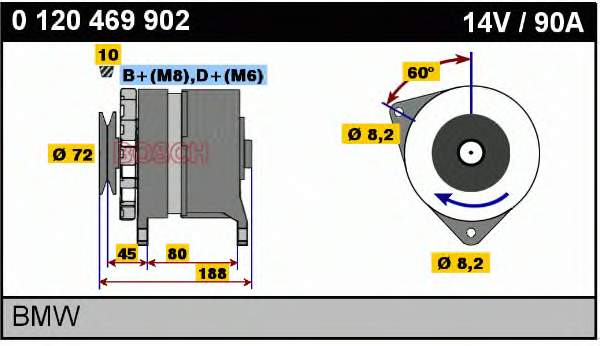 0120469902 Bosch gerador